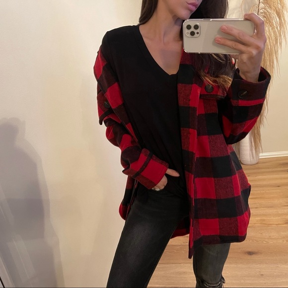 NEW✨Holly Plaid Coat | Red + Black - Picture 2 of 10